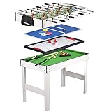 Leomark Multigame Holz Spieltisch - weiße Farbe - Tischfußball, Billard, Hockey,...