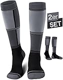 Reamphy 2 Paar Merinowolle Skisocken Herren & Damen,Wintersocken Warme Dicke Kniestrümpfe...