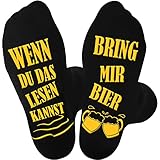 Bier Socken, Lustige Socken mit Spruch WENN DU DAS LESEN KANNST BRING MIR BIER...