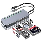 USB C Multi Kartenleser, SD/TF/Micro SD/CF/MS/XD 7 in 1 SD Kartenleser USB C für SD SDXC...