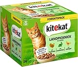 KITEKAT Portionsbeutel Multipack Vorratspack Landpicknick in Sauce 1x 24x85g Katzenfutter,...