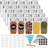 CDWERD 25 Stück Gewürzgläser, 120ml Spice Jars Eckig Gewurzglaeser...