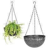 wiwoo Blumentopf, Hängende Blumenampel mit Rostfrei Verstellbare Ketten Abflusslochs, 2...