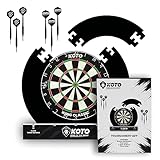 KOTO - Tournament Set Schwarz (Offizielle Maße) Bristle Dartboard, inkl. 4 STK....