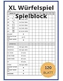 Würfelspiel Spielblock: A4 Würfelspiel Gewinnblatt Block Groß | 120 Blatt | 960 Spiele...
