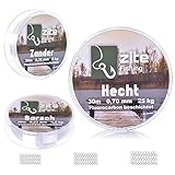 Zite Fishing Fluoro-Carbon Vorfach-Schnur Set - Monofile Angelschnur Beschichtet...