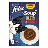 Felix Suppe Filets Katzensuppe in den Aromen Rund, Huhn und Lamm, 6 x 48g - 4er Karton (24...