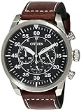 Citizen Herren Chronograph Quarz Uhr mit Leder Armband CA4210-16E