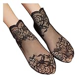 Modische Damen-Socken, Spitze, weich, elastisch, transparent, durchsichtig,...