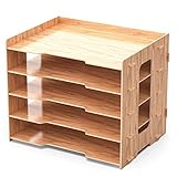 Lesfit Papierablage, Schreibtisch Organizer Ablage aus Holz