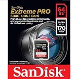 SanDisk Extreme PRO 64GB SDXC Memory Card up to 170MB/s, UHS-1, Class 10, U3,...