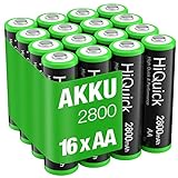 HiQuick Mignon AA Akku, 2800mAh 16 Stücke mit hoher Kapazität, NI-MH...