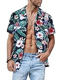 Meilicloth Hawaii Hemd Männer Funky Hawaiihemd Herren Kurzarm Flamingos...