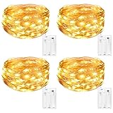 Kolpop LED Lichterkette Batterie [4 Pack], Lichterketten für Zimmer, 5m 50er...