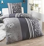 DreamHome 2 TLG Microfaser warme Winter Thermo Fleece Bettwäsche 135x200 Kissenbezug...