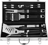 Grilljoy 20PC Grillbesteck-Set, Hochleistungs Grillzubehör aus Edelstahl in einem...