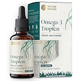 Veganes Omega 3 Algenöl - 100 ml Tropfen hochdosiert / 1158 mg DHA & 579 mg...