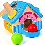 HELLOWOOD Holz Hammerspielzeug für Kinder ab 1 2 3 4 Jahre, 4in1 Montessori...