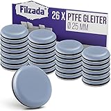 Filzada® 26x Teflongleiter Selbstklebend - Ø 25 mm (rund) - Profi...