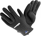 Cressi Neoprenhandschuhe High Stretch, Schwarz/Logo Blau, L