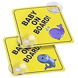 cobee Baby an Bord Auto Warnschilder, 2 Stück 12,7 x 12,7 cm Sicherheits Autoschild mit...