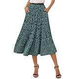 Timuspo Damen Chiffon Rock Lang mit Taschen Sommer Polka Dot Midi Skirt Elegant...