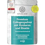 NATURE LOVE® Premium Collagen Pulver mit Hyaluronsäure und Elastin - 500g Kollagen -...