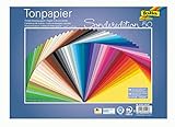 folia 6725/50 99 - Tonpapier Mix, 25 x 35 cm, 130 g/qm, 50 Blatt sortiert in 50 Farben -...