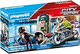 PLAYMOBIL City Action 70572 Polizei-Motorrad: Verfolgung des Geldräubers, Für Kinder von...