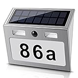 ECHTPower Solar beleuchtete Hausnummer mit 7 LEDs, umweltfreundlich, weiße...