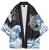 Siehin Herren Japan Happi Kimono Haori Cardigan Frühling-Sommer Jacke (L (Label:2XL),...