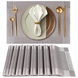 Gucass 8er Set Tischsets Abwaschbar, PVC Platzsets Abwischbar Platzdeckchen, Placemats...