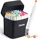 Ohuhu Graffiti Stifte, Pinsel Marker Stift mit 48 Farben doppelseitige Farbspitz Chisel...