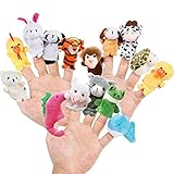 Fingerpuppen mit Tieren, 15 Stück, 4 Themen, Kultivierung, Wild, Haustier, Meerestiere,...