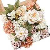 Serwalin Künstliche Blumen Combo Hochzeit Rosen für Brautsträuße