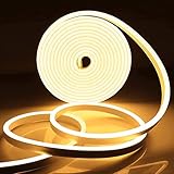 Lamomo LED Strip Warmweiss, 12V 5M LED Lichtband,Wasserdicht 3000K Neon LED...