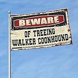 Dsoluuing Lustige Flaggen mit Aufschrift 'Beware of Treeing Walker', Coonhound-Flagge,...