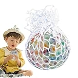 Rainbow Squeeze Ball, Mesh Grape Squeeze Ball Sensory Toy, Soft Elastic Colorful Stress...