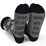 Zrebcley Geschenk für Männer Lustige Socken Herren,WENN DU DAS LESEN KANNST BRING MIR,...