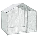 Juskys Freilaufgehege 2x2x2m - Hühnerstall aus Metall begehbar mit 4 m²...