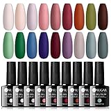 UR SUGAR UV Nagellack Set, 39 Stück Gel Nagellack mit Glossy Matte Top und Base Gel Coat...