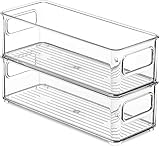 PIQIUQIU Kühlschrank Organizer, Fridge Organizer 2er Set, Speisekammer Vorratsbehälter...