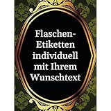 8 Flaschenetiketten selbstklebend mit Text personalisiert - Etikett VIP Gold-Look -...