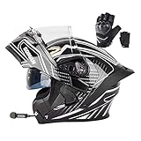 Motorradhelm mit Integriertem Bluetooth Hochklappbarer Klapphelme ECE DOT Geprüfter...