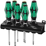 Wera 335/350/355/6 Schraubendrehersatz Kraftform Plus Lasertip + Rack, 6-teilig,...