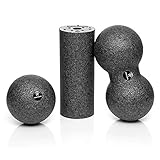 BODYMATE Faszien Mini-Set Carbon-Grey - Mini-Faszien-Rolle L15xD6cm, Ball D8cm und...