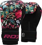 RDX Boxhandschuhe Frauen Damen, Kickboxen Muay Thai Sparring, Blumen Rosa Schwarz Boxing...