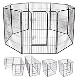 COSTWAY 8-teiliger 100x80cm Welpenlaufstall Welpenzaun Welpenkäfig Tier Laufgitter...