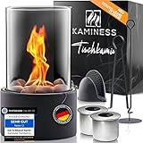 KAMINESS® Tischkamin | Verstellbare Flamme & 3h Brenndauer | Tischfeuer Set | Ethanol...