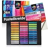 OfficeTree 36 x Pastellkreide Set - Malkreide für Papier - Pastellkreide Soft -...